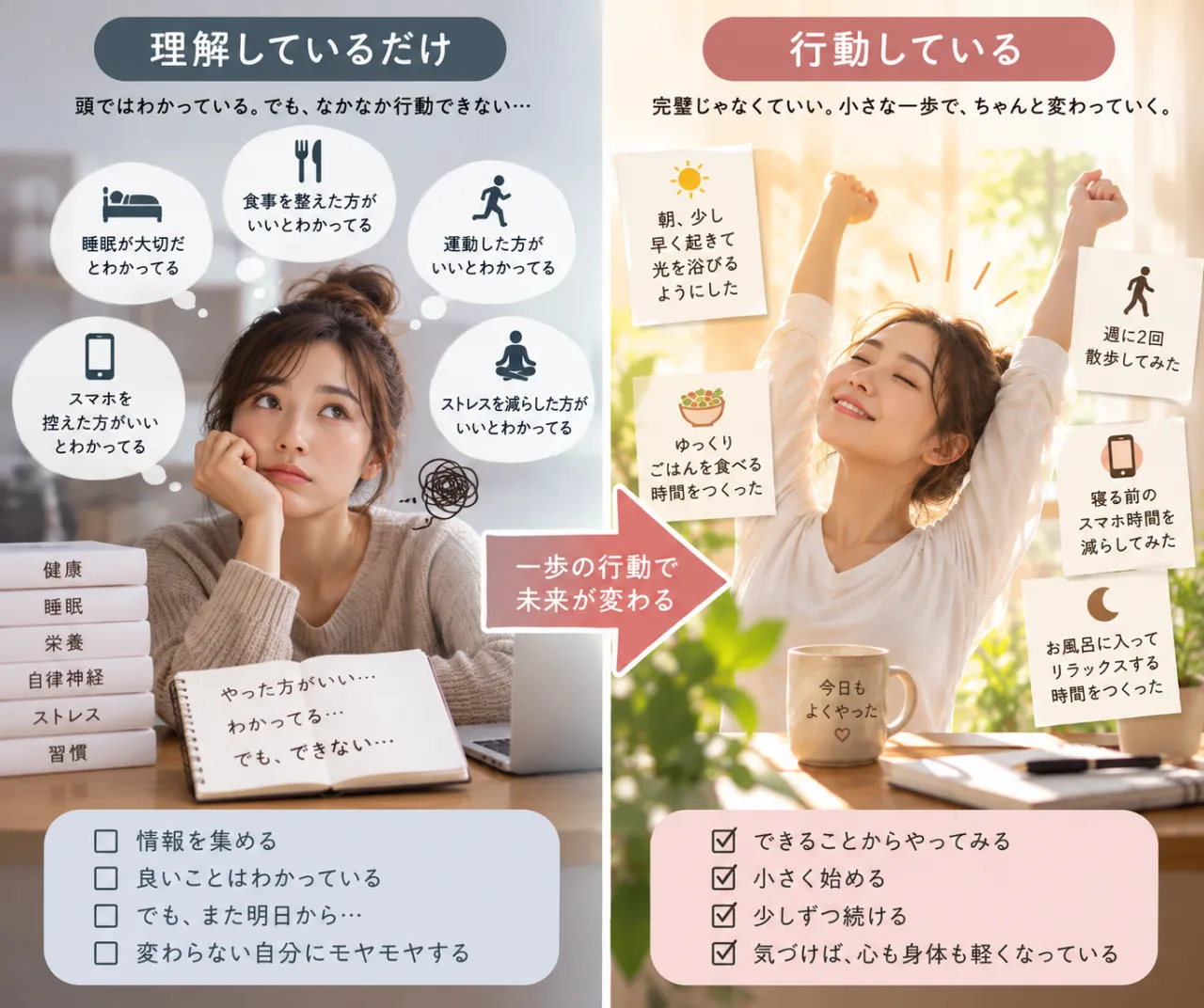 理解と行動の差はかなり大きい